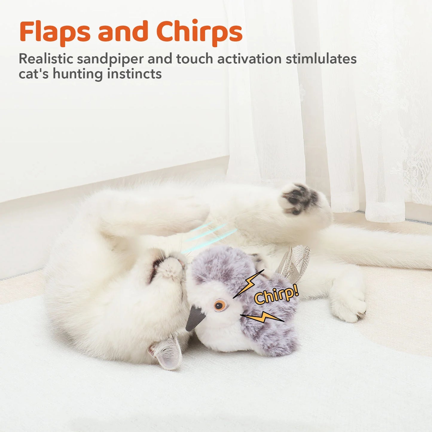 Cat Toy Rechargeable Flapping Bird Sandpiper